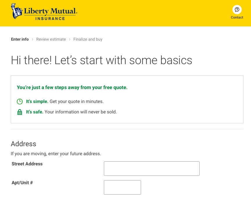 address page get a quote liberty mutual