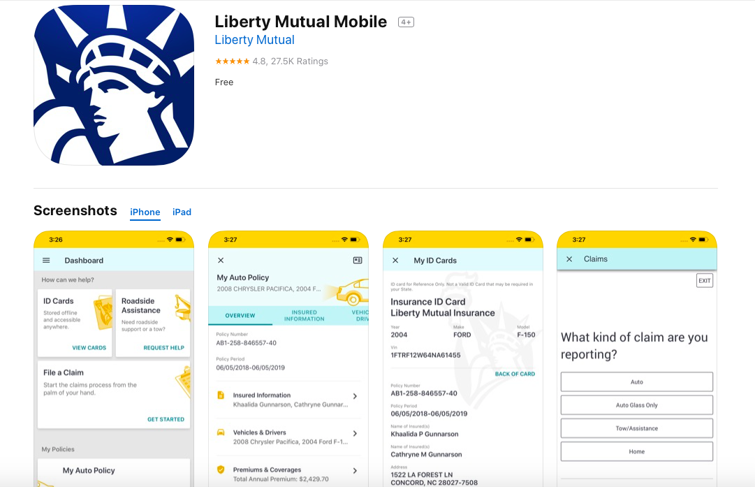 the app store liberty mutual app