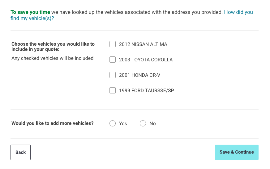 confirm vehicle information liberty mutual quote