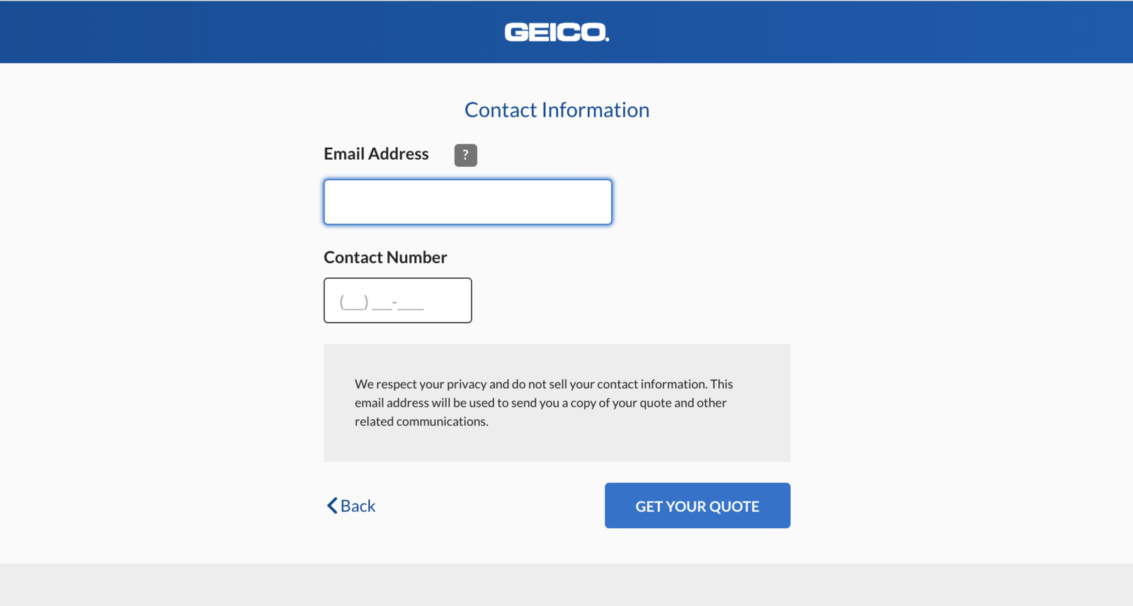 step 7 geico quote contact info