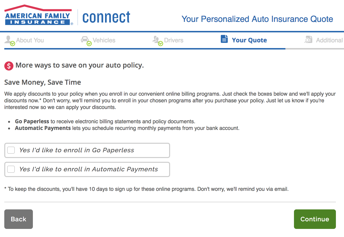 American Family Auto Insurance discounts