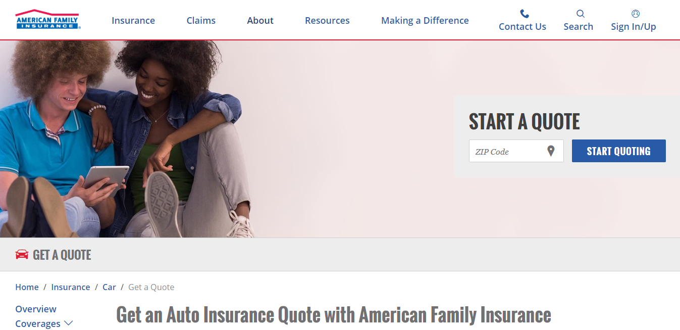 Start American Family Auto Insurance quote