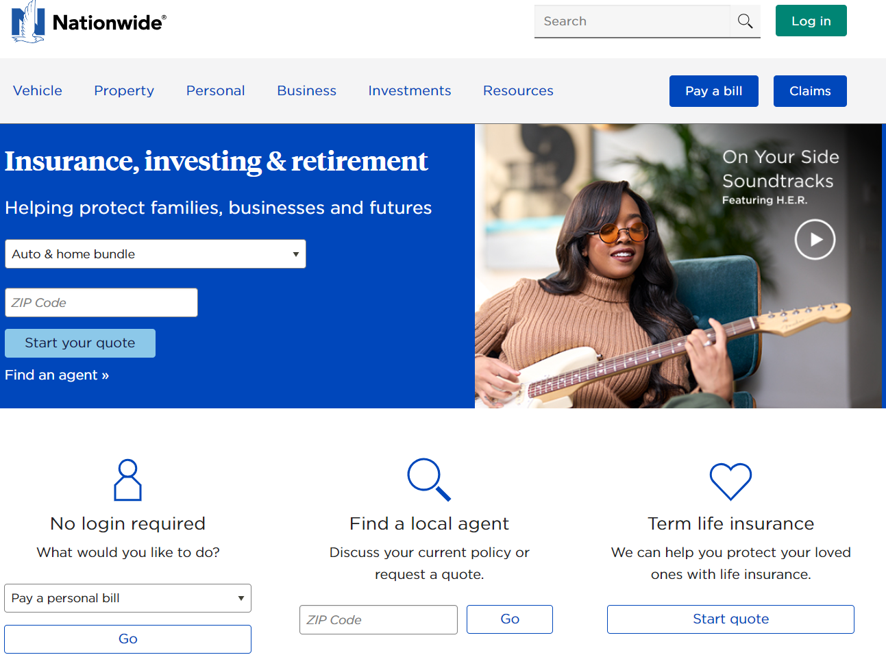 Nationwide Screenshot: Cheap Auto Insurance in Missouri