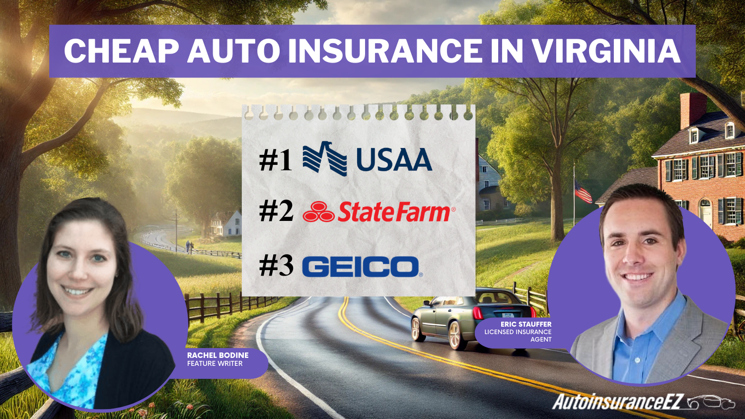 Cheap Auto Insurance in Virginia: USAA, State Farm, and Geico
