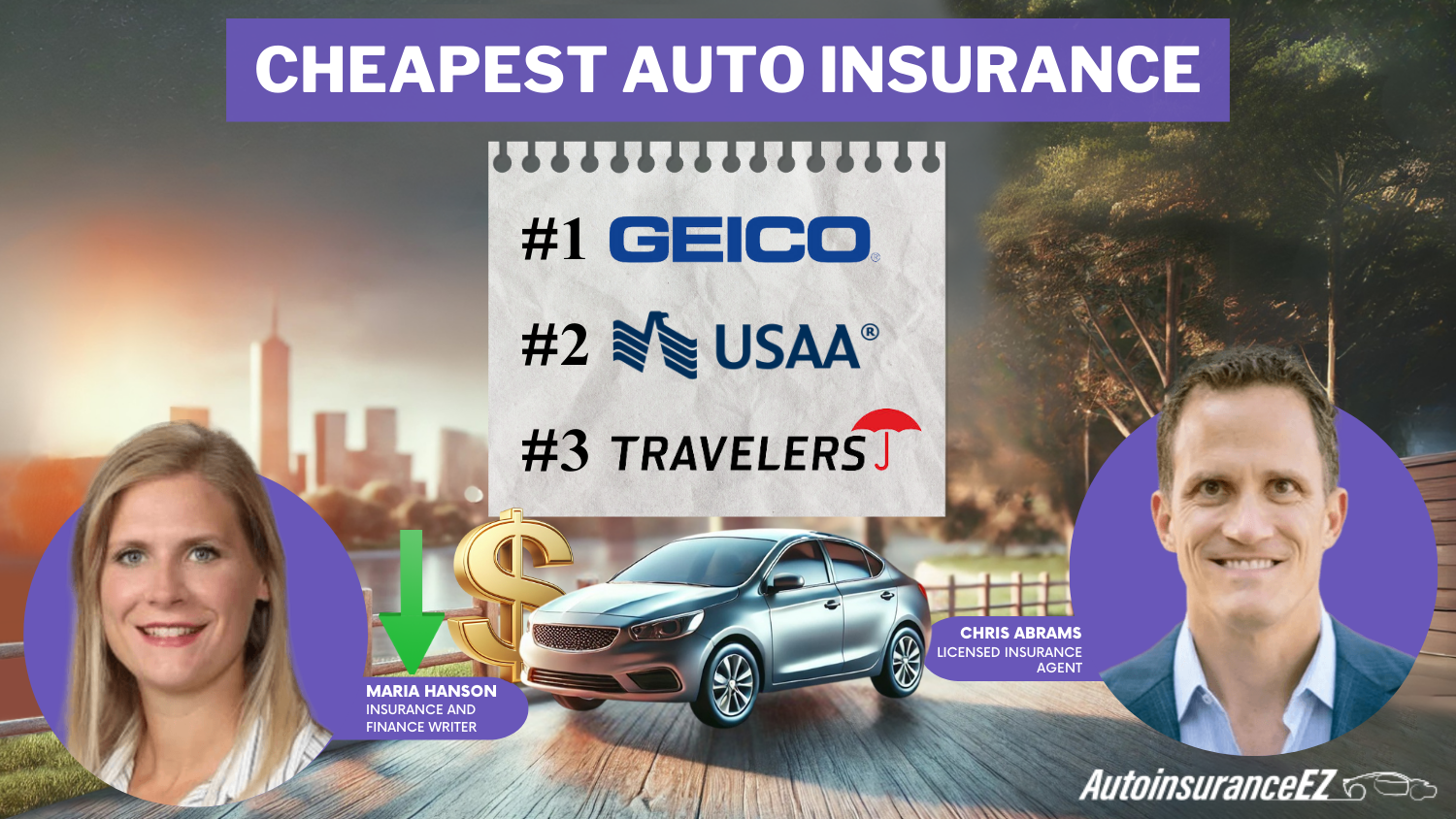 Cheapest Auto Insurance: Geico, USAA, and Travelers 