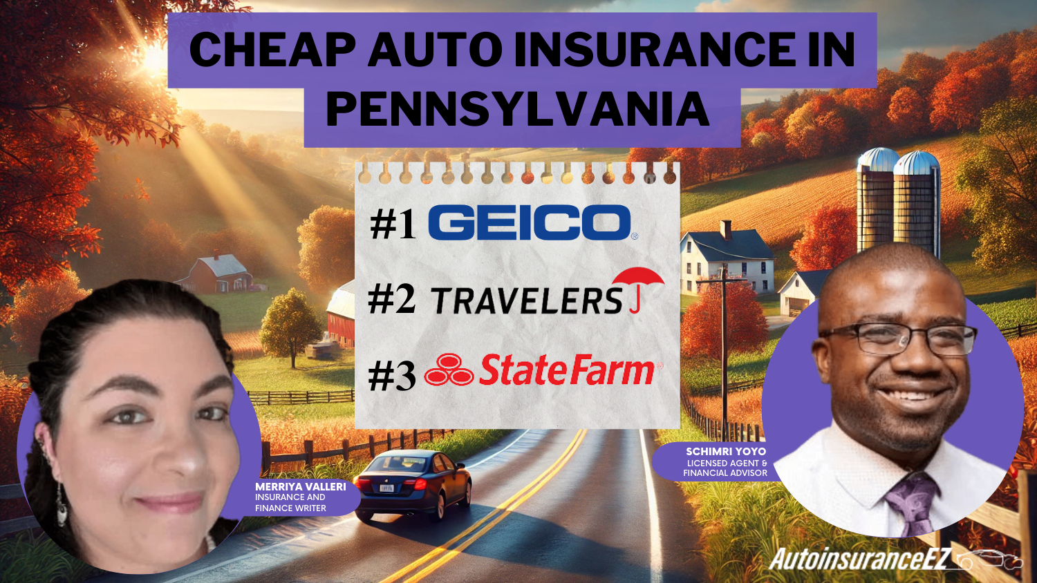 cheap auto insurance in PennsylvanIa: Geico, Travelers, and State Farm