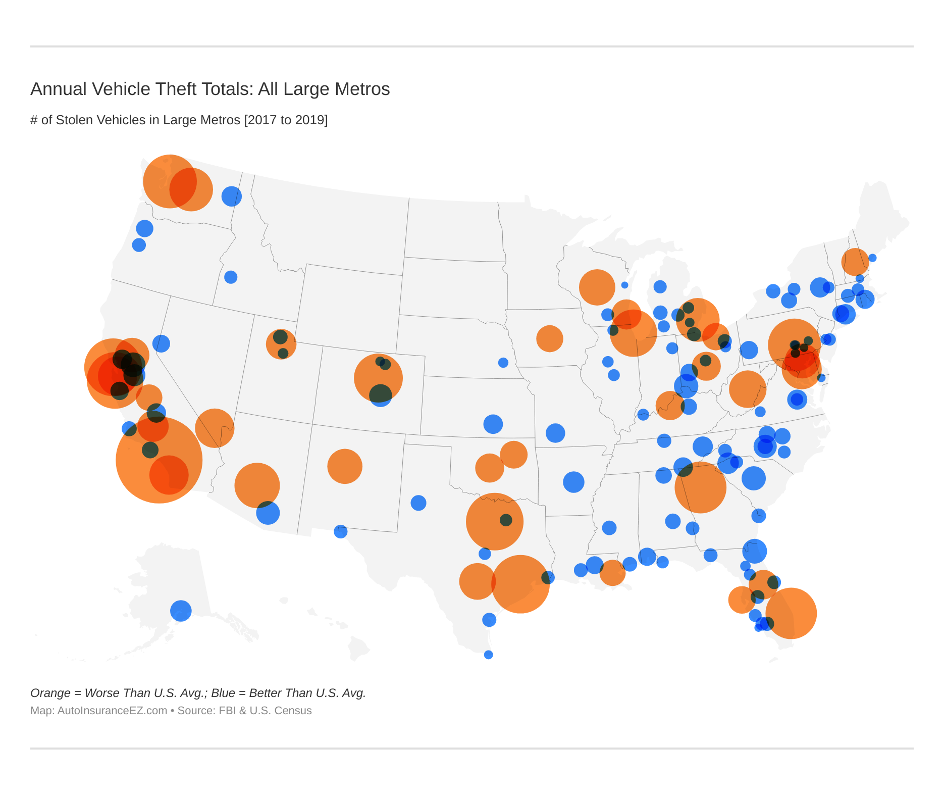Annual Vehicle Theft Totals: All Large Metros