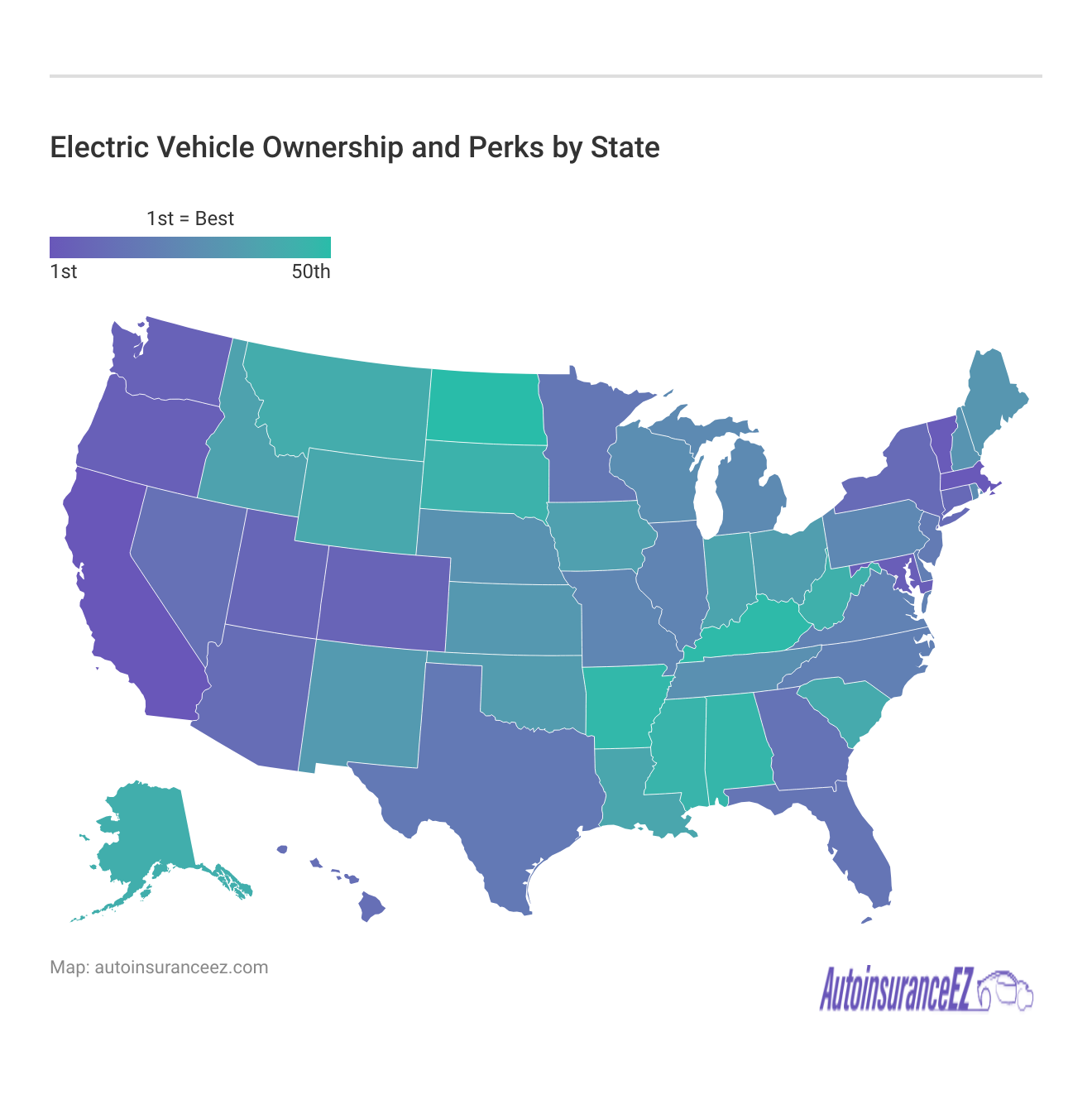 <h3>Electric Vehicle Ownership and Perks by State</h3>