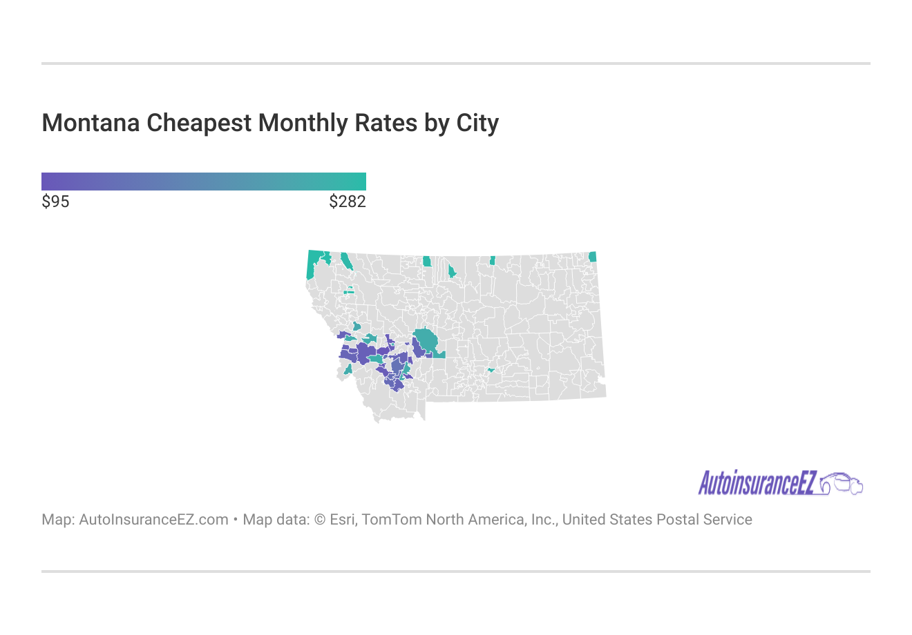<h3>Montana Cheapest Monthly Rates by City</h3>