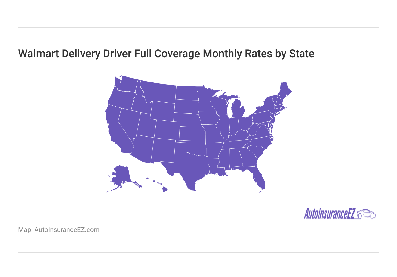 <h3>Walmart Delivery Driver Full Coverage Monthly Rates by State </h3>